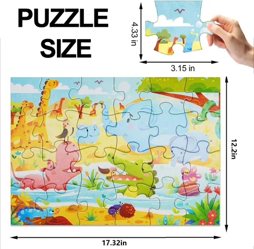 Miniatura 2 de Rompecabezas de piso jumbo para niños, rompecabezas grandes de 24 piezas para niños de 3 a 5 años, juguetes de aprendizaje y educación preescolar