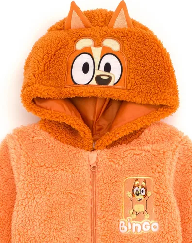 Miniatura 4 de Bluey Bingo Cozy Sherpa - Sudadera con capucha para cosplay con cremallera para niños pequeños