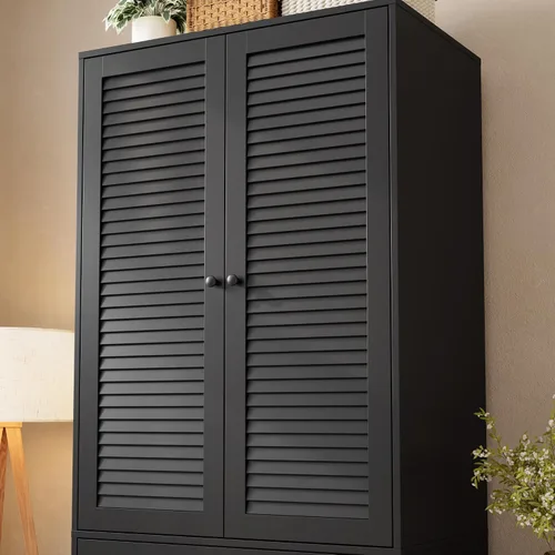 Miniatura 7 de GarveeHome Armario para guardar ropa con cajones, armario de madera de 69.5 pulgadas con barra para colgar, armario de almacenamiento para ropa