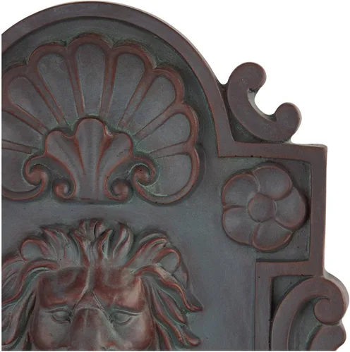 Miniatura 9 de Fuente de pared de león real de 31.5 pulgadas de alto, gran decoración rústica para interiores y exteriores, de bronce, con luz LED, estatua