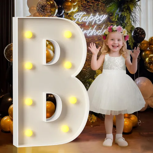 Miniatura 9 de Mixifox Letras V de marquesina de 3 pies, letras grandes iluminadas de 3 pies de alto con luces, letra grande para boda, compromiso, graduación