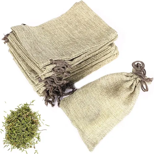 Miniatura 3 de LYSXP 50 bolsas de arpillera con cordón, 4 x 6 pulgadas, color crema, bolsa de regalo, bolsas de joyería para recuerdos de fiesta de boda, Crema 4 x