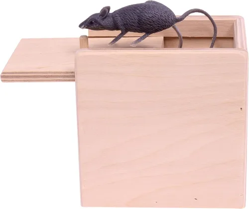 Miniatura 3 de Caja de broma de ratón sorpresa de madera hecha por Amish