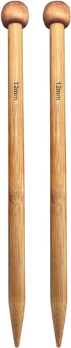 Miniatura 11 de Weabetfu Agujas de tejer de bambú de gran tamaño rectas y puntiagudas gruesas de 10 pulgadas, agujas de tejer jumbo para hilo grueso hecho a mano