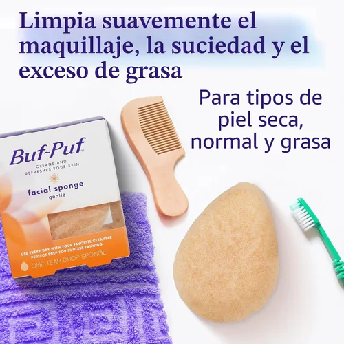 Miniatura 2 de Buf-Puf - Esponja facial suave, desarrollada por dermatólogos, elimina la suciedad profunda y el maquillaje que causa brotes y puntos negros