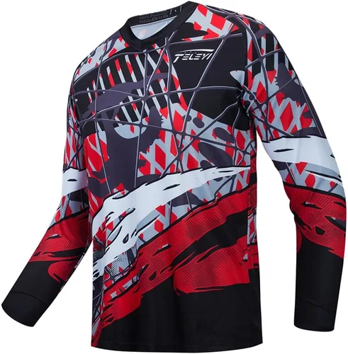 Miniatura 166 de Hotlion Camiseta de ciclismo para hombre, manga larga, MTB Motocross, ropa de carreras todoterreno