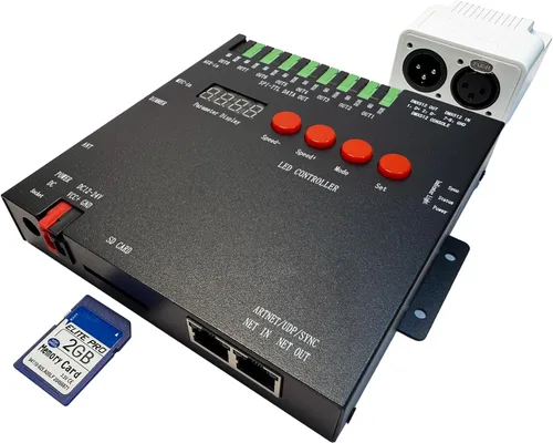 Miniatura 7 de Controlador LED de consola K16 ARTNET+DMX, control de iluminación profesional, adecuado para SPI TTL, en línea sin conexión, programable