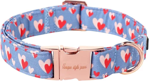 Miniatura 20 de Unique style paws - Collar para perro con hebilla de metal, naranja, duradero, lindo collar para perros pequeños, medianos y grandes