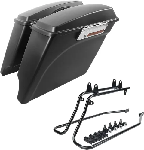 Miniatura 44 de Kit de soporte de conversión para alforjas extendidas de 4" TCMT, compatible con Harley Heritage Softail Fatboy FLSTF Breakout 1984-2017, negro