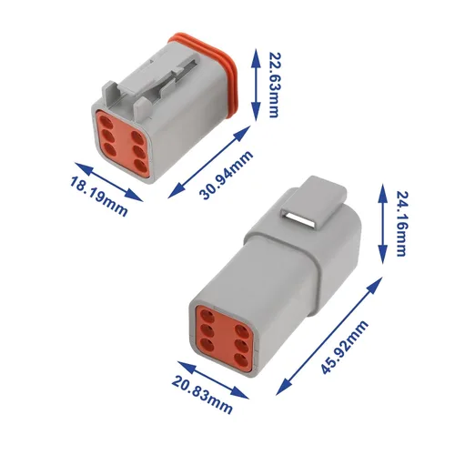 Miniatura 4 de ECSiNG Kit de conector eléctrico impermeable de 6 pines DT04-6P DT06-6S compatible con Deutsch compatible con enchufe sellado automotriz de la serie