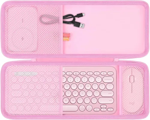 Miniatura 7 de co2CREA Funda rígida compatible con teclas Logitech Pebble 2 Combo K380 + teclado y mouse inalámbricos M350 (blanco hueso)