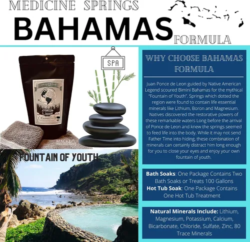 Miniatura 3 de Remoje de baño de las Bahamas (2 remojos por bolsa) Remoje en aguas termales de todo el mundo con Medicine Springs Sal del mar Muerto para remojar