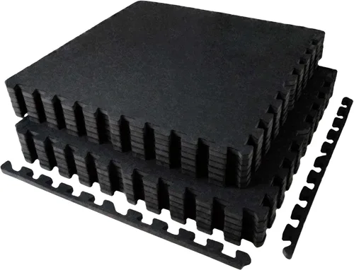 Miniatura 10 de AIRHOP Alfombrillas de Equipo de Ejercicio de 0.56 Pulgadas de Grosor, 48 Pies Cuadrados, 12 Baldosas Mejoradas de Goma Superior con Espuma EVA