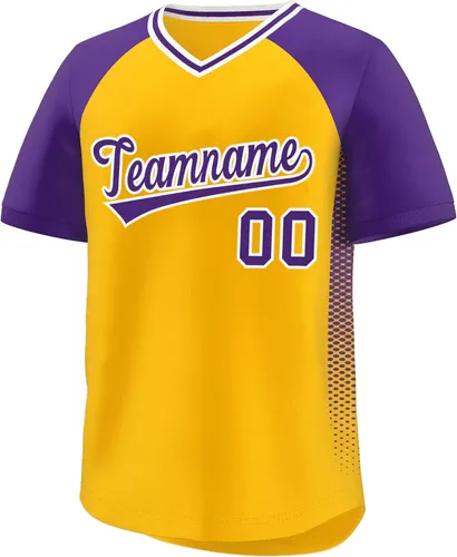 Miniatura 30 de Camiseta de béisbol personalizada con cuello en V para hombres, mujeres y jóvenes, camisetas de béisbol personalizadas con costuras o estampadas