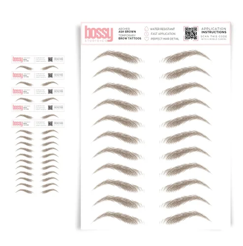 Miniatura 32 de 5 paquetes de tatuajes temporales para cejas, adhesivos impermeables para cejas, tatuajes falsos para el cabello tipo pelar de transferencia
