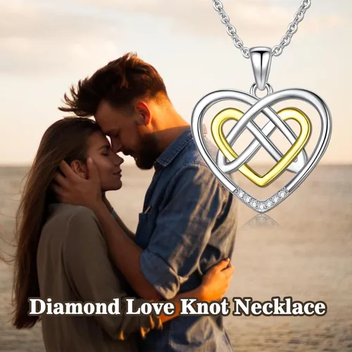 Miniatura 6 de LWXIE Diamond Heart Necklace 925 Sterling Silver Sea Turtle Flamingo Fox Rose Flower Mushroom Frog Teddy Bear Gymnast Butterfly Feet Three Hearts