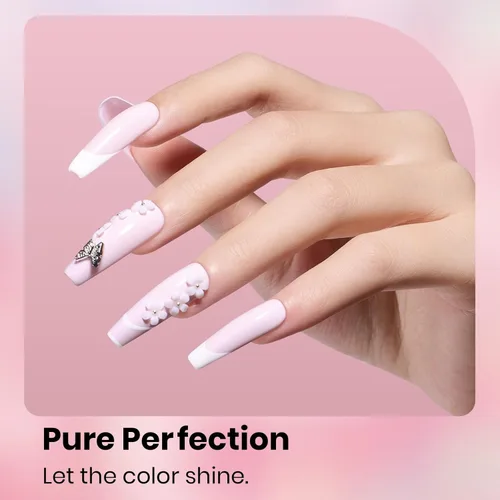 Miniatura 3 de Beetles - Esmalte de uñas de gel rosa claro, 0.5 fl oz, color rosa bebé, esmalte de gel que se absorbe con luz UV LED, arte de uñas de verano, salón