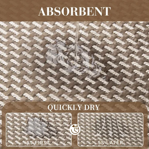 Miniatura 3 de RESARE Alfombra de baño antideslizante, lavable a máquina, súper absorbente, de secado rápido, suave y de apoyo, 17 x 24 pulgadas, color marrón