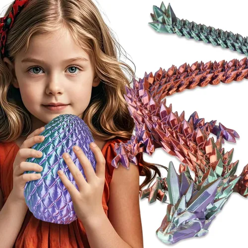 Miniatura 20 de Huevos de dragón pequeños con dragón en el interior, regalos divertidos sorpresa impresos en 3D para niños, juguetes fidget articulados de dragón Oro