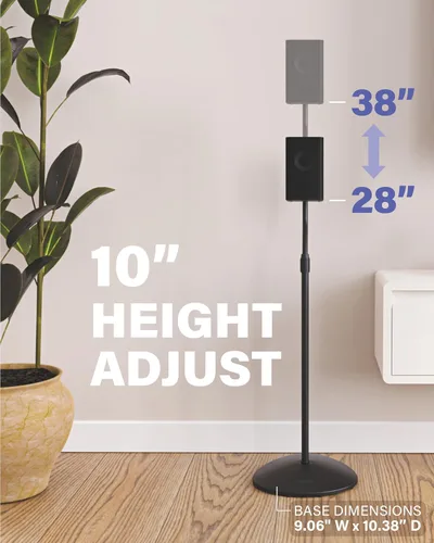 Miniatura 9 de SANUS Par de soportes para altavoces de satélite y estantería de hasta 3.5 libras - Ajuste de altura de 10 pulgadas - Incluye soporte en forma de L