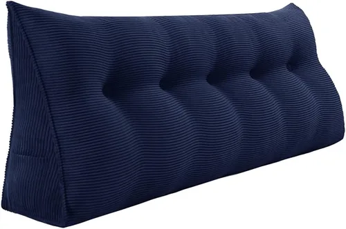WOWMAX Almohada de cuña para cabecero tamaño queen, almohada triangular para cabecero, almohada de cuña para cama tamaño queen, almohada de Azul