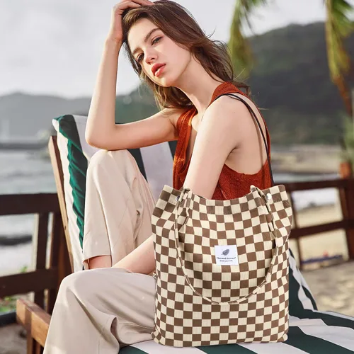 Miniatura 171 de Ayieyill - Bolsa de pana para mujer y niña, con correa de lona para colgar al hombro, bolsa con bolsillo