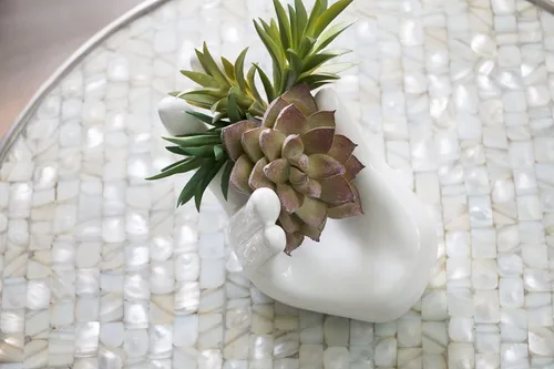 Miniatura 7 de 2 PCS Soporte para Plantas de Aire Lindo Soporte de Cerámica en Forma de Mini Mano Plantas de Aire Tillandsia Contenedor Pequeño Maceta Decoración