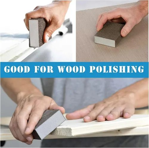 Miniatura 9 de Auniwaig Bloque de esponja de lijado, esponja de papel de lija de grano 400-600, ladrillo de arena disponible en húmedo y seco, lavable