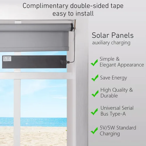 Miniatura 4 de Panel solar USB de 5 V, cargador solar para persianas de ventanas, persianas enrollables, persianas motorizadas, puerto USB, panel solar de alta