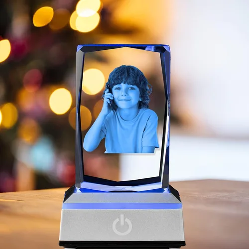 Miniatura 6 de ERWEI Base de luz LED para arte de cristal 3D de vidrio, placa de exhibición de base cuadrada con luz colorida, soporte plano Superficie superior