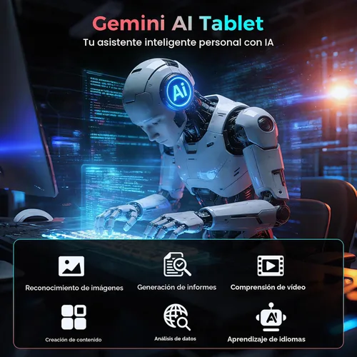 Miniatura 4 de Tableta con teclado, tableta Android 15 2026 con 26GB+256GB+2TB Expand, Tablet PC de 10 pulgadas con 8 núcleos, Gemini AI, WiFi 5G, 8000mAh, BT5.0