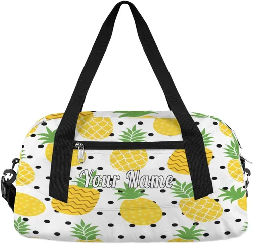 Bolsa de lona personalizada para niños, patrón de flor de arándano y fresa, bolsa de gimnasio deportiva personalizada para niños y niñas, bolsas de