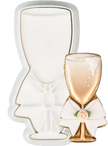 Miniatura 30 de Juego de 11 cortadores de galletas de amor con sello 3D de ácido poliláctico (PLA) para cocina, pastel, vestido de boda, formas de anillo de amor