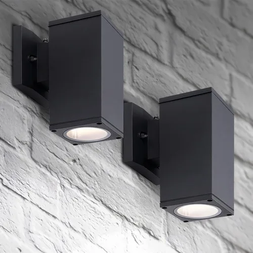 Miniatura 12 de ASD Lámpara de pared para exteriores de 1 luz Portalámparas E26 de 60W 120V ETL Luces cilíndricas hacia arriba y hacia abajo Aplique de pared