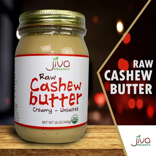 Miniatura 5 de Jiva Organics RAW mantequilla de anacardo orgánica 16 onzas tarro