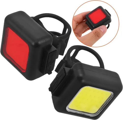 Miniatura 8 de Bicycle Lights Set Front Headlight and Rear Red Taillight USB Rechargeable LED Bike Lights Compact Off-Road Bike Lamp for Outdoor Night Riding Safety