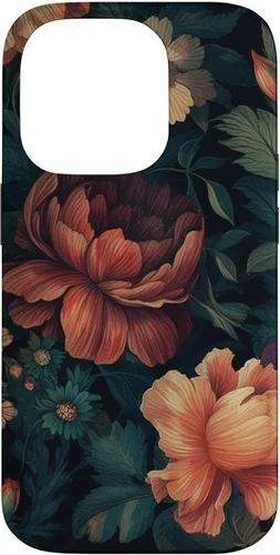 Miniatura 17 de Vintage Dark Flower Pattern Moody Floral Case for iPhone 17
