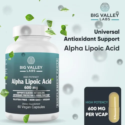 Miniatura 3 de Ácido alfa lipoico 600 mg – Soporte antioxidante de alta potencia – Apoya la salud celular y el metabolismo energético – Vegano, sin OMG, sin gluten