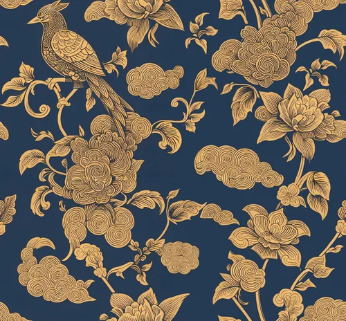 Papel tapiz vintage con diseño de pájaros y flores, 17.71 x 118.1 pulgadas, extraíble, para despegar y pegar, papel adhesivo decorativo autoadhesivo
