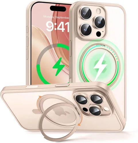 Miniatura 31 de MAGIC JOHN Soporte Magnético Invisible Giratorio 360° para Funda de iPhone 17 Pro [Botón de Control de Cámara] [Compatible con MagSafe] 16 FT Negro