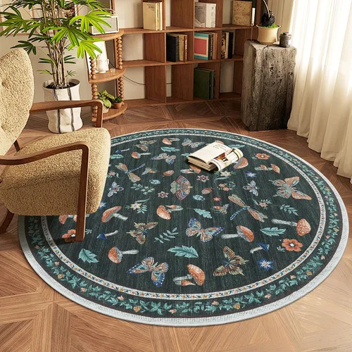Miniatura 67 de ROYHOME - Alfombra con diseño de hongos e insectos, para pasillos, cocina o baño, antideslizante, lavable, suave, larga, 2 x 6, beige
