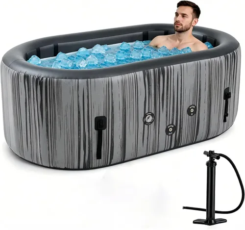 Miniatura 10 de Bañera de hielo mejorada XXL de 179 galones para atletismo de 6 pies 7 pulgadas, compatible con enfriador de agua, bañera de inmersión fría