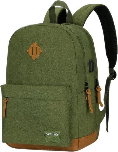 Miniatura 9 de SUPACOOL Mochila ligera para laptop con puerto de carga USB para hombres y mujeres, mochila de doble capa para la universidad, trabajo, viajes