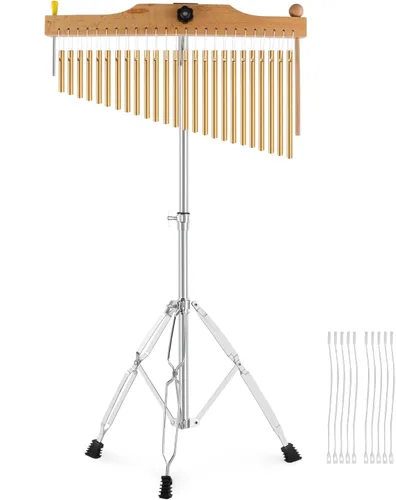 EASTROCK Campanas de 25 notas, instrumentos musicales de percusión, instrumento de una sola fila, barra de campanas, campanas de altura ajustable,