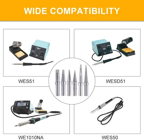 Miniatura 4 de 6 puntas de soldadura para soldador Weller ET, puntas de repuesto para WES51/50, WESD51, PES51/50, WE1010NA WCC100 LR21 ET Tip Series (6PCS-01)
