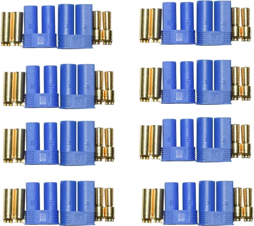 8 pares de conectores de batería EC5, conector Ec5 macho/hembra de 0.197 in, conector de bala dorada para dispositivo de batería RC ESC LIPO