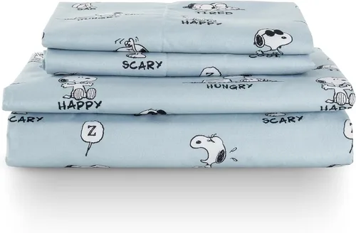 Miniatura 23 de Berkshire Blanket Peanuts® - Juego de sábanas para niños, tamaño individual, 3 piezas, lindo personaje Snoopy impreso, sábanas de microfibra suave