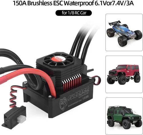 Miniatura 2 de GoolRC Controlador de velocidad eléctrico impermeable ESC sin escobillas 150A para 1/8 RC Truck Off-Road Car