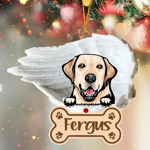 Miniatura 11 de Adorno de perro afgano de 1 ángel, adorno acrílico 2D personalizado conmemorativo para perros, regalo por pérdida de mascotas, regalo