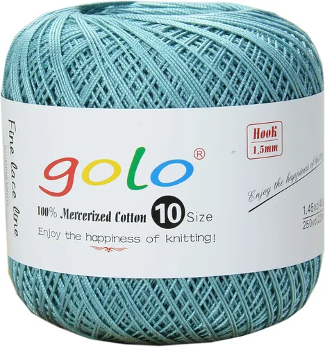 Miniatura 51 de Golo - Bolas de hilo para crochet de algodón tamaño 10, color algodón para crochet D-Fresa D078-fresa